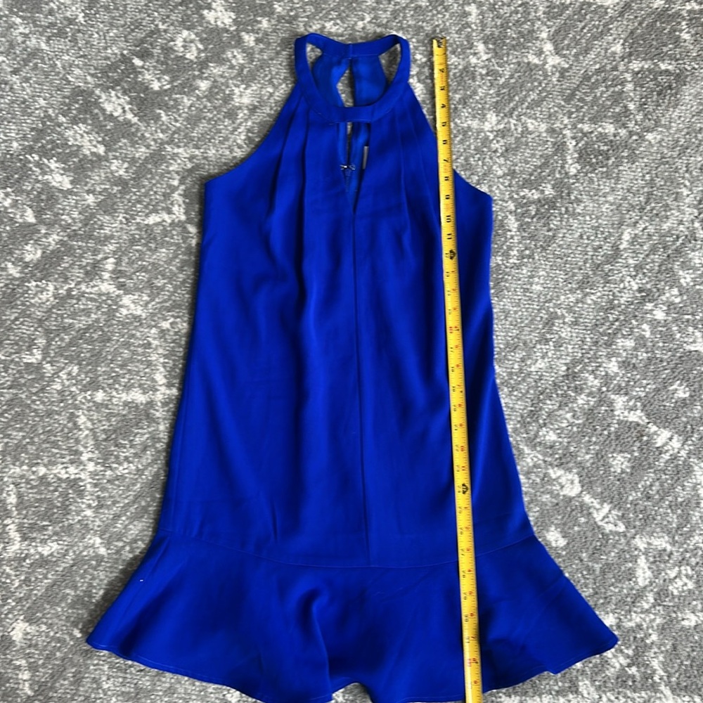 Anthropologie Greylin Brand Cobalt Blue Sleeveless flutter Dress - Picture 7 of 16
